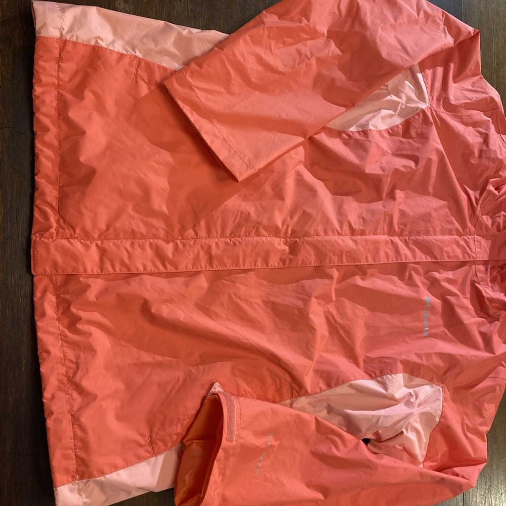 Columbia Womens Windbraker 1x Omni-Tech‎ Rain Pink Two-tone Full Zip Rain Hooded - Picture 5 of 9